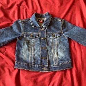 Dark blue jean jacket lil girl size Small